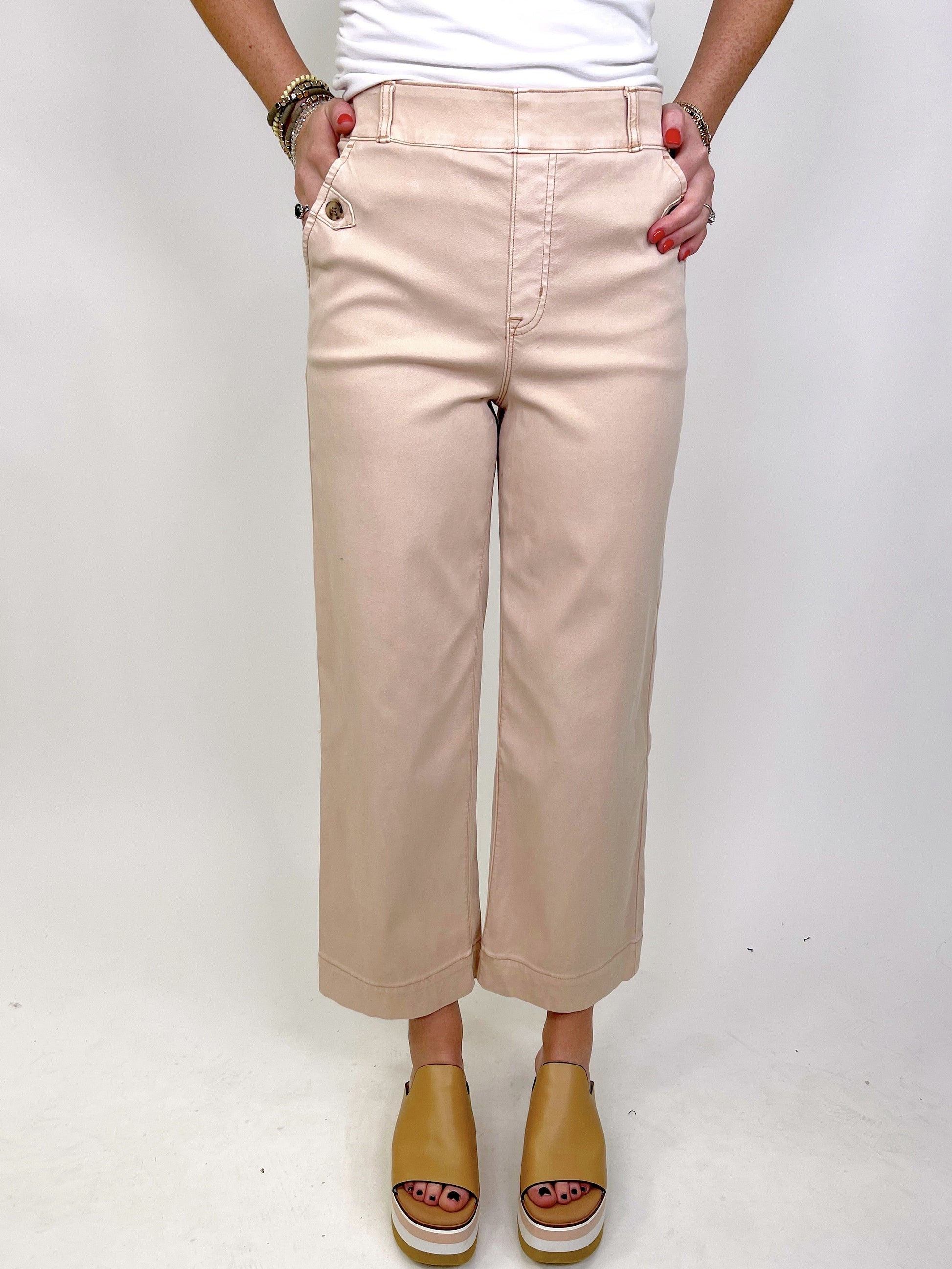 Spanx Twill Cropped Wide Leg Pant-Pull On Pant-Spanx-The Village Shoppe, Women’s Fashion Boutique, Shop Online and In Store - Located in Muscle Shoals, AL.