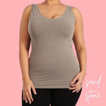 The Mandy Shaper Tank Plus Size-Tank Top-M. Rena-The Village Shoppe, Women’s Fashion Boutique, Shop Online and In Store - Located in Muscle Shoals, AL.