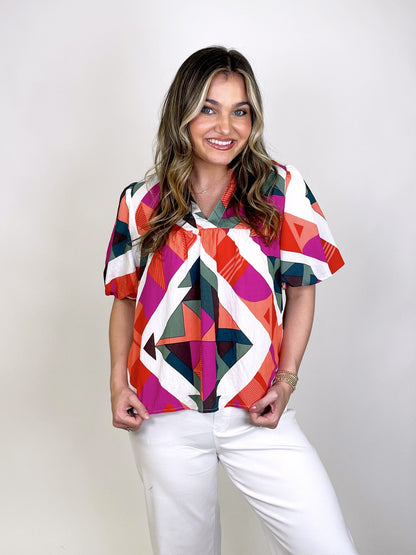 The Camille Top-Short Sleeves-THML-The Village Shoppe, Women’s Fashion Boutique, Shop Online and In Store - Located in Muscle Shoals, AL.